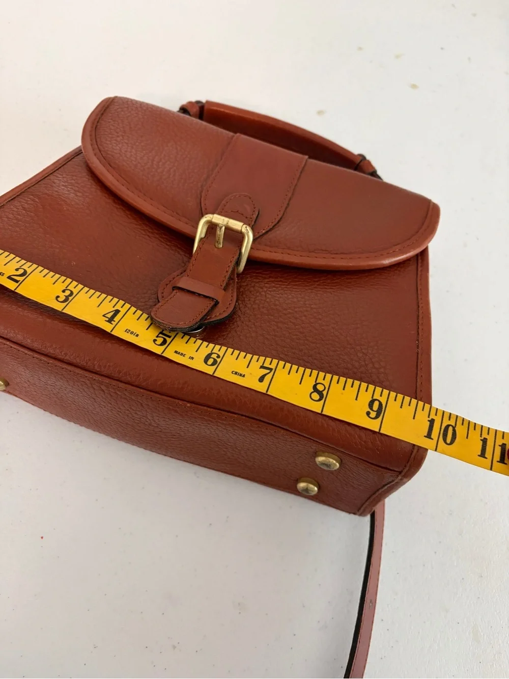Vintage Liz Claiborne Rust Brown Leather Top-Handle Satchel